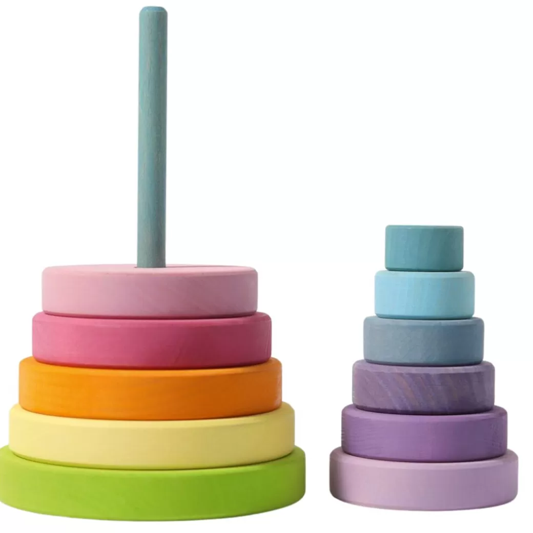 Grimm's Spiel & Holz Stacking & Sorting>Pastel Wooden Stacking Tower