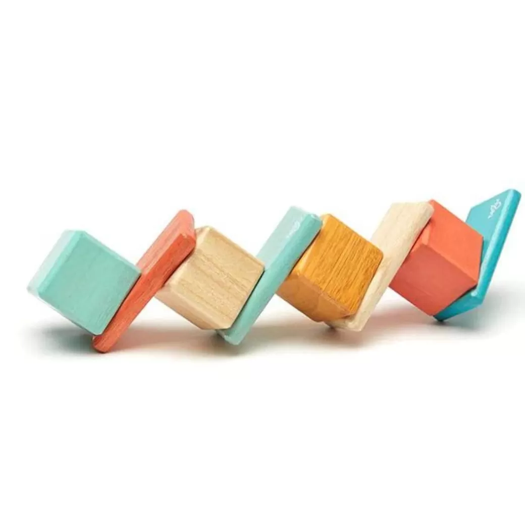 Tegu Wooden Blocks>Pocket Pouch Wooden Magnetic Blocks - Sunset