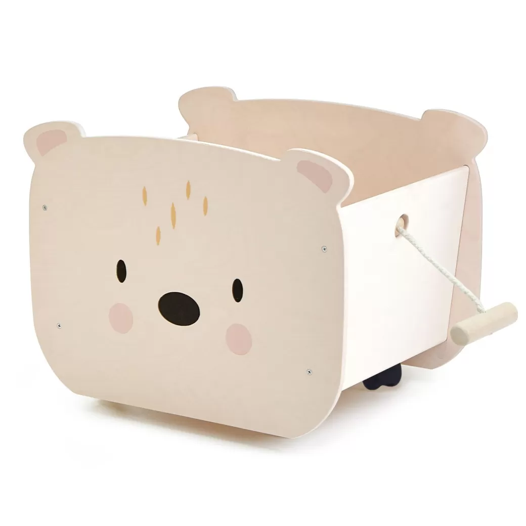 Tender Leaf Push & Pull Toys>Pull Along Bear Cart And Toy Box