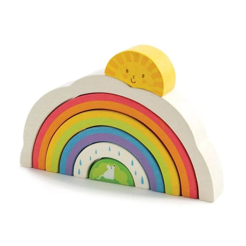 Tender Leaf Toys Wooden Blocks>Rainbow Tunnel Stacker