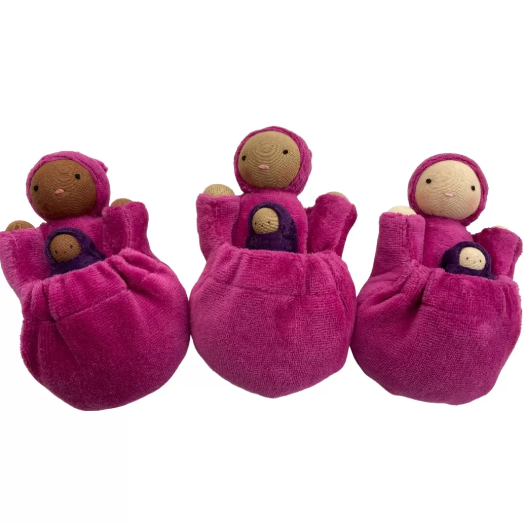 Fairyshadow Waldorf Dolls>Raspberry Pink Pocket Mama Waldorf Doll