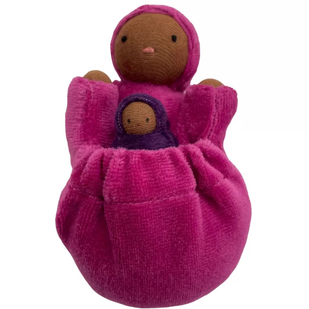 Fairyshadow Waldorf Dolls>Raspberry Pink Pocket Mama Waldorf Doll