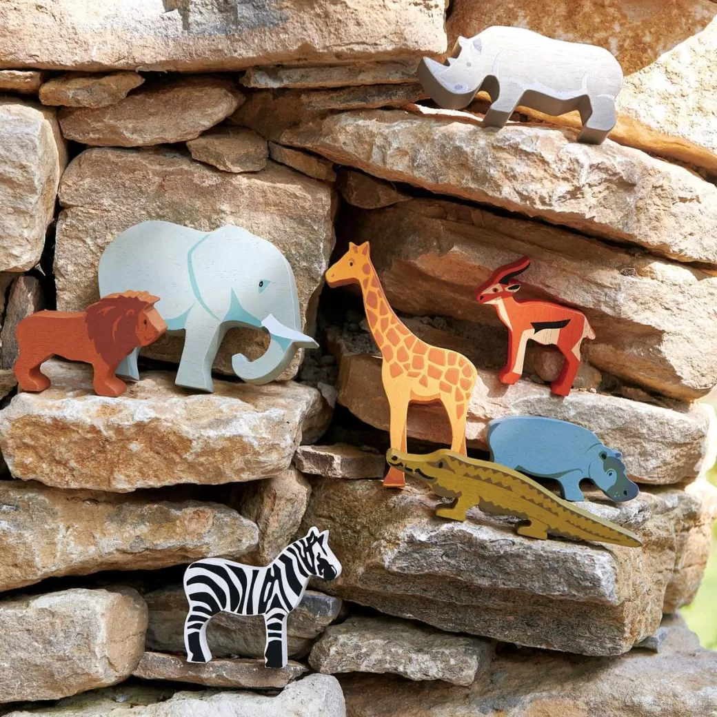 Tender Leaf Toys Wooden Figures>Safari Animals Set