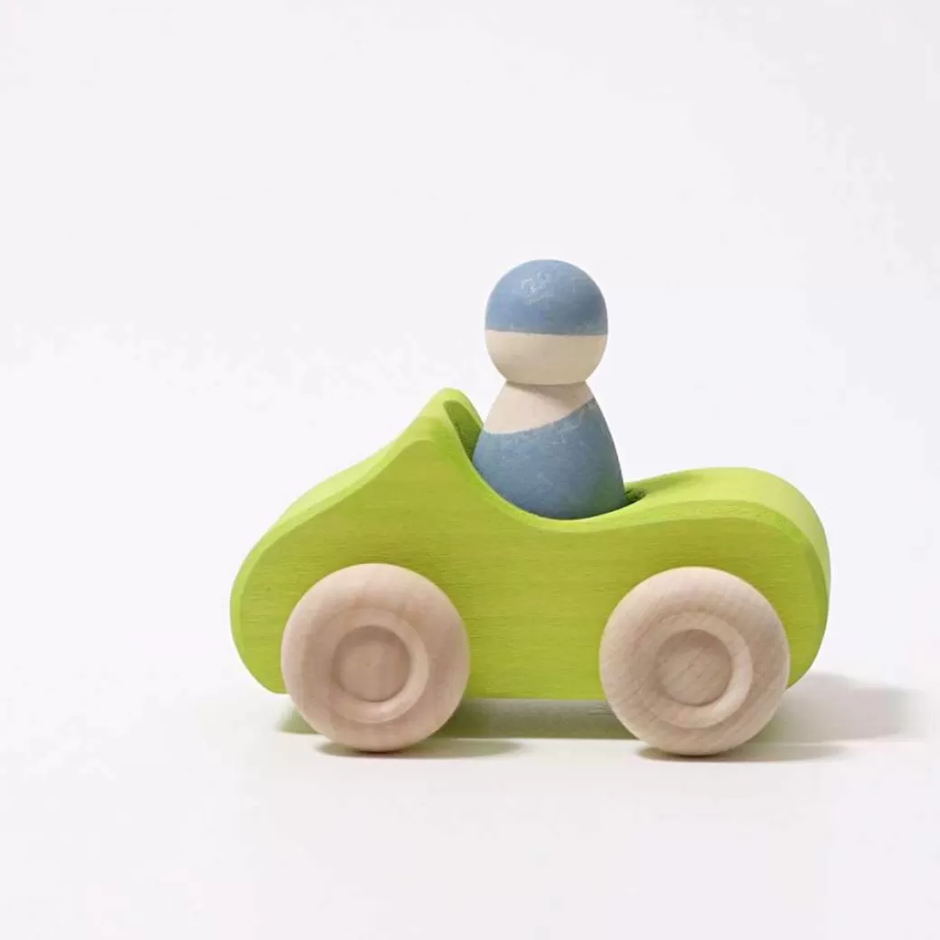 Grimm's Spiel & Holz Toy Vehicles>Small Green Convertible - Wooden Toy Car