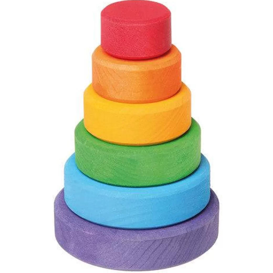 Grimm's Spiel & Holz Early Learning>Small Wood Rainbow Stacking Tower