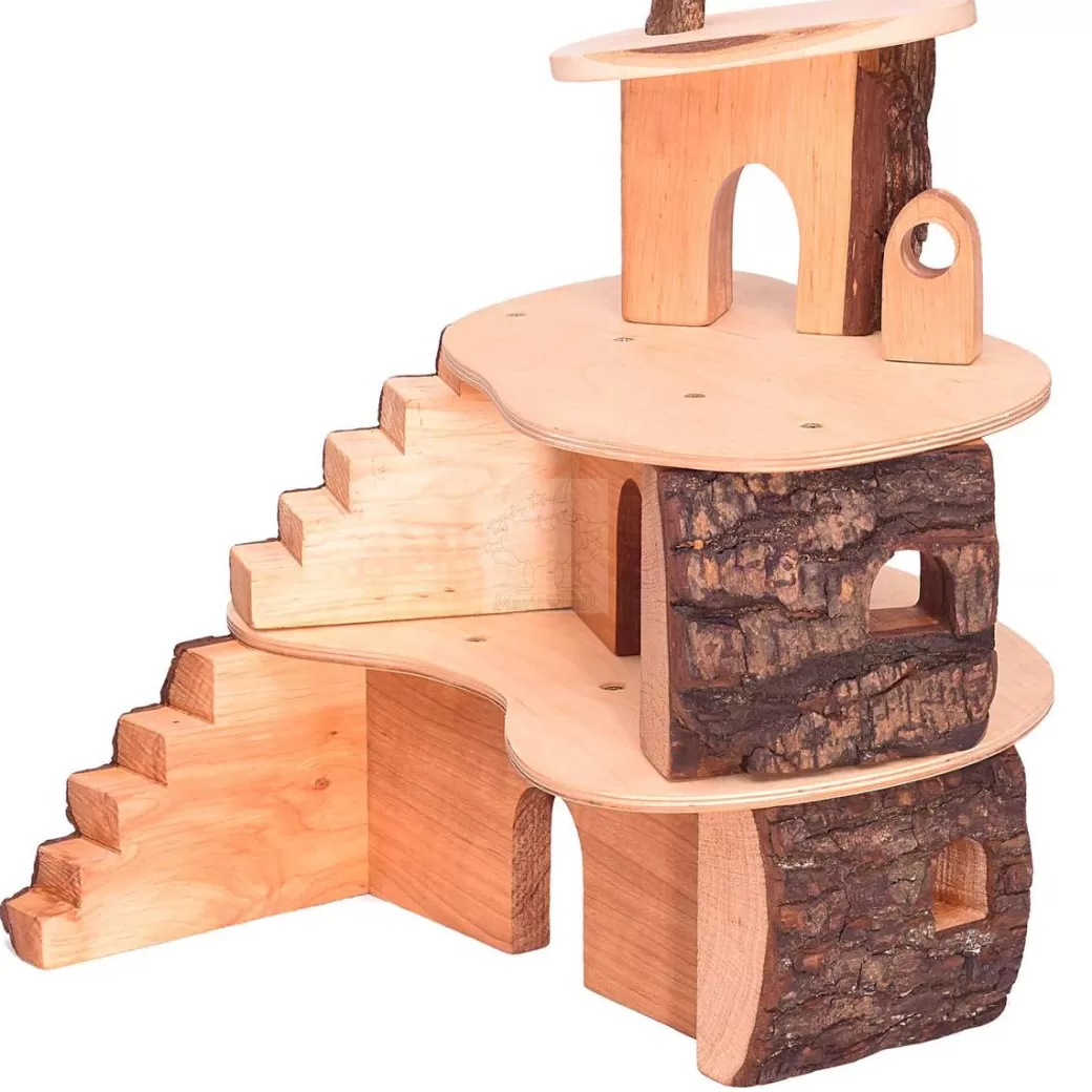 Magic Wood Fairies & Gnomes>Small Wooden Tree House Dollhouse