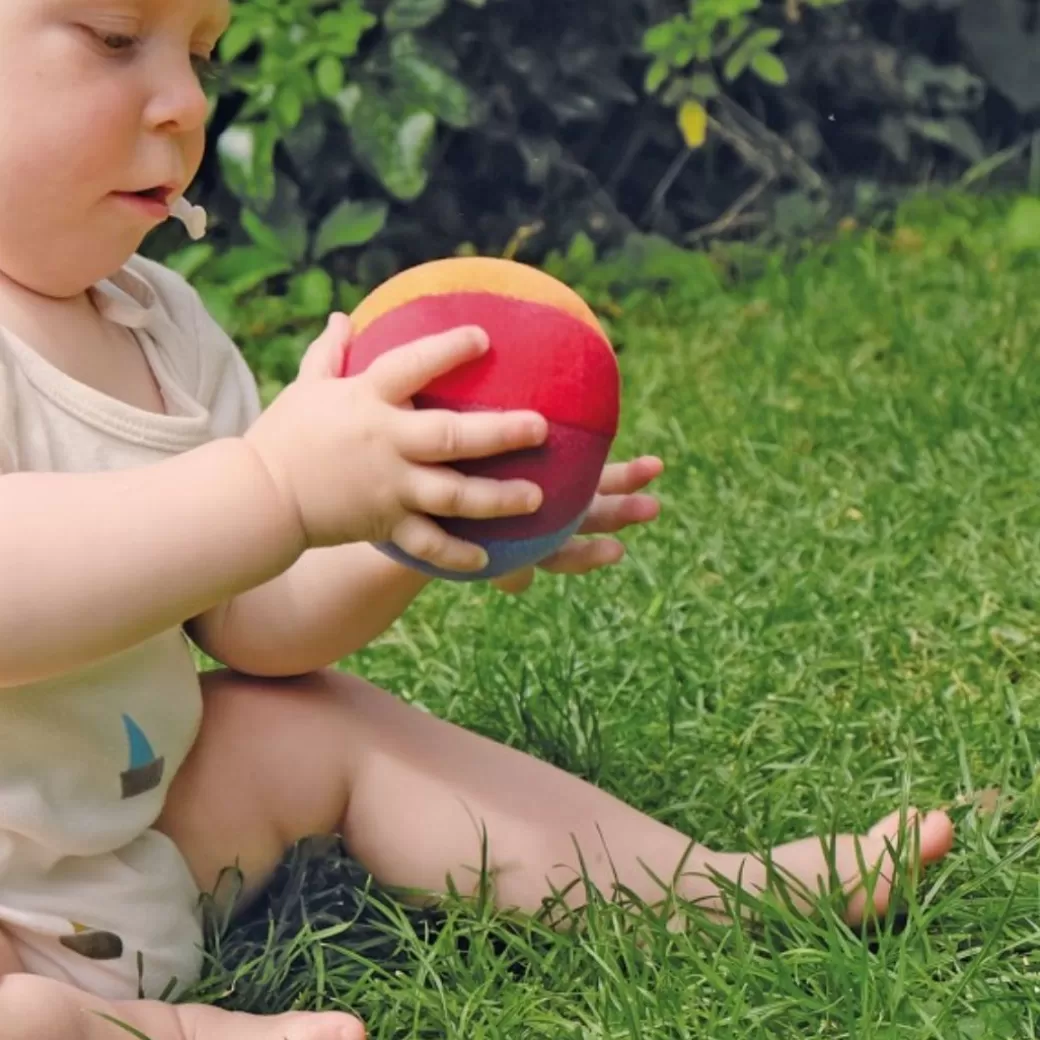 Grimm's Spiel & Holz Rattles & Grasping Toys>Soft Cotton Rainbow Ball