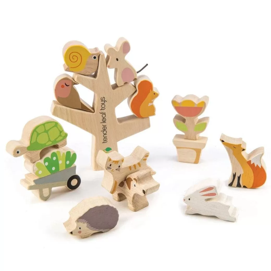 Tender Leaf Toys Wooden Figures>Stacking Garden Friends Wooden Game