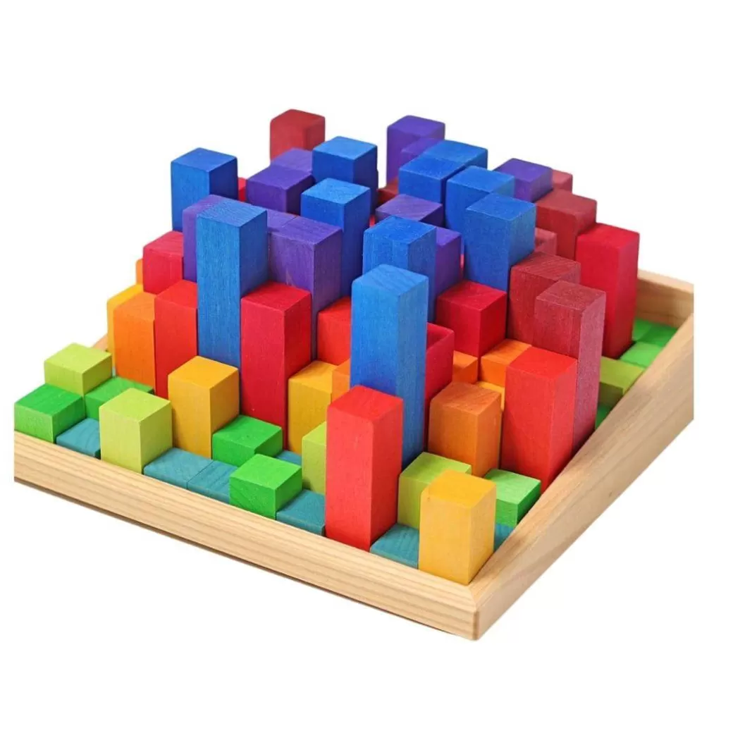 Grimm's Spiel & Holz Wooden Blocks>Stepped Counting Math Blocks