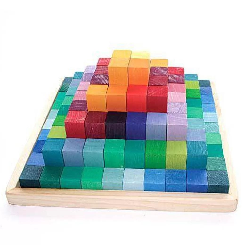 Grimm's Spiel & Holz Wooden Blocks>Stepped Pyramid Wooden Math Blocks