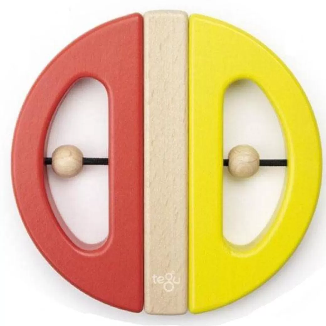 Tegu Wooden Blocks>Swivel Bug - Yellow/Poppy Red