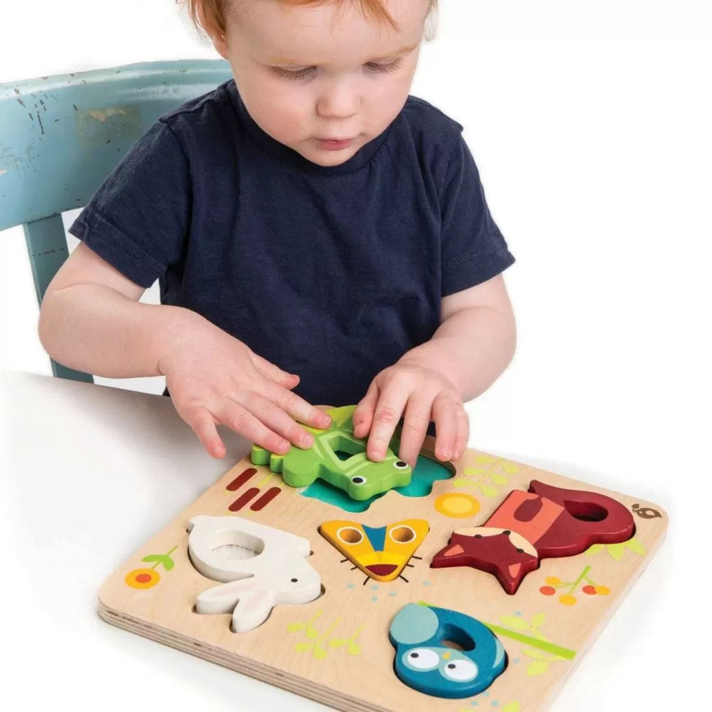 Tender Leaf Toys Early Learning>Touchy Feely Animal Puzzle