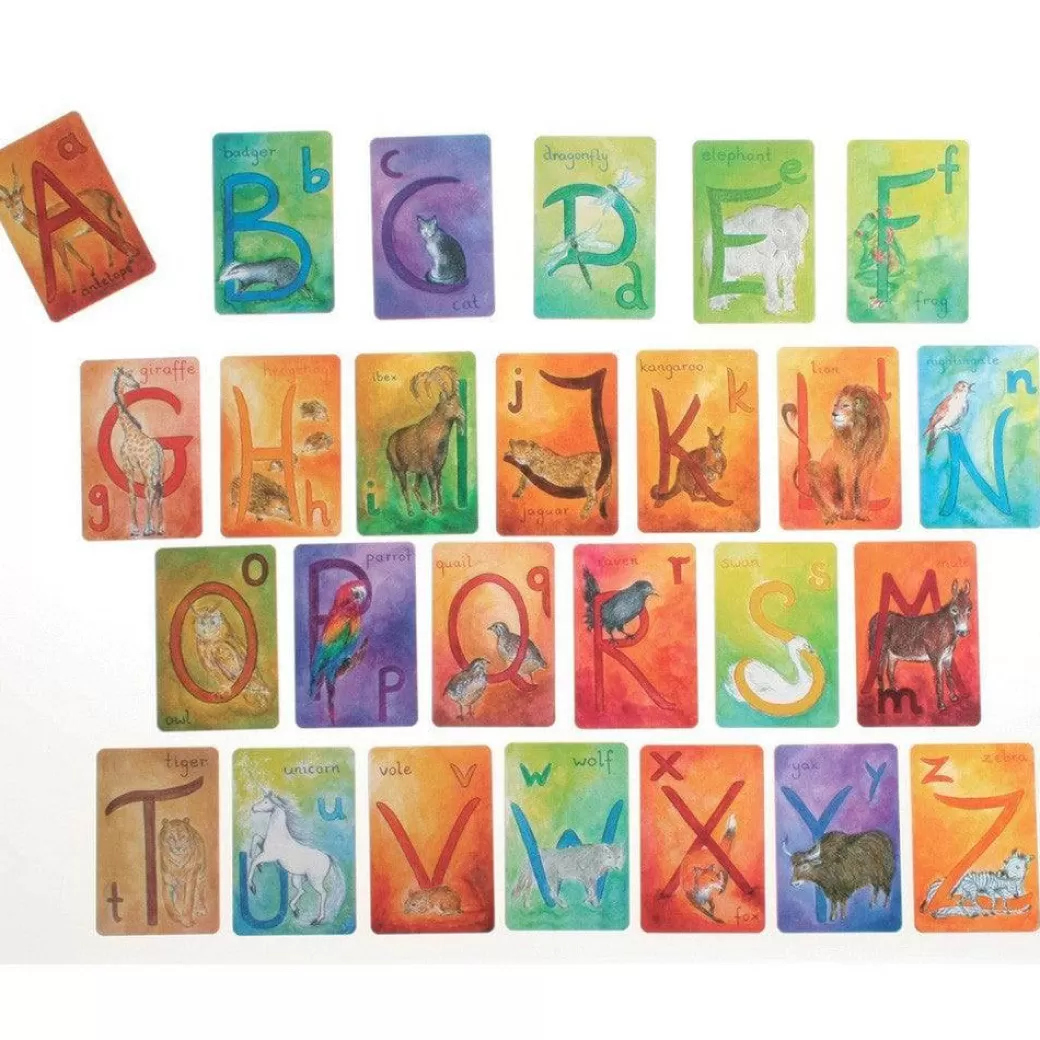 Grimm's Spiel & Holz Early Learning>Waldorf Alphabet Letter Cards - English