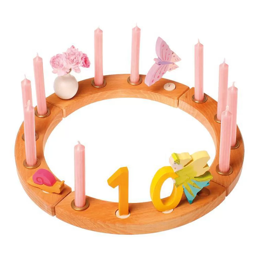 Grimm's Spiel & Holz Waldorf Birthday>Waldorf Wooden Birthday Ring - 16 Holes