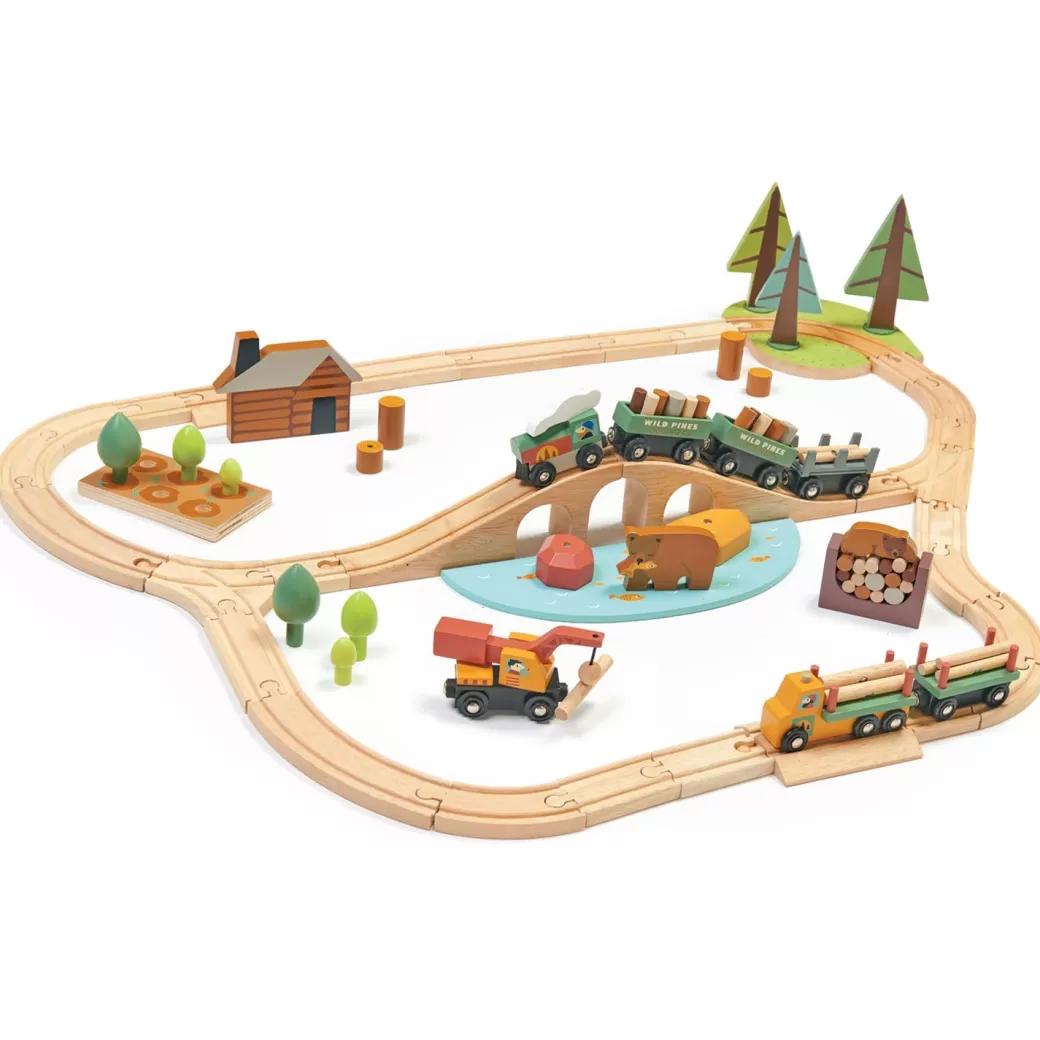 Tender Leaf Toy Vehicles>Wild Pines Wooden Train Set