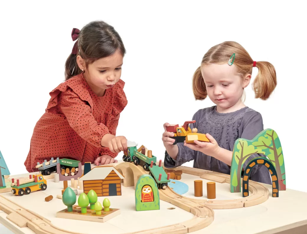 Tender Leaf Toy Vehicles>Wild Pines Wooden Train Set