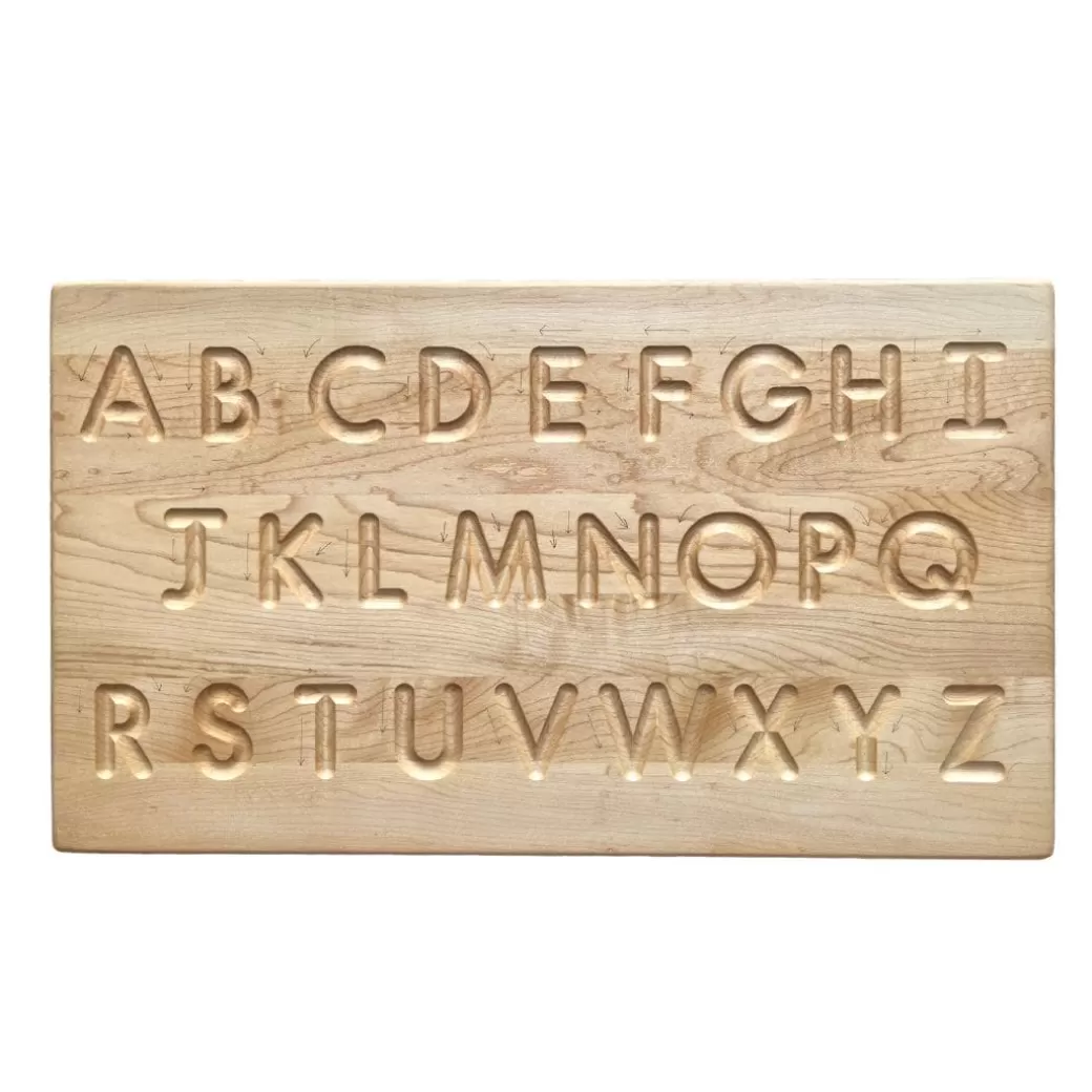 Mirus Toys Early Learning>Wooden Alphabet Tracing Board—Double-Sided