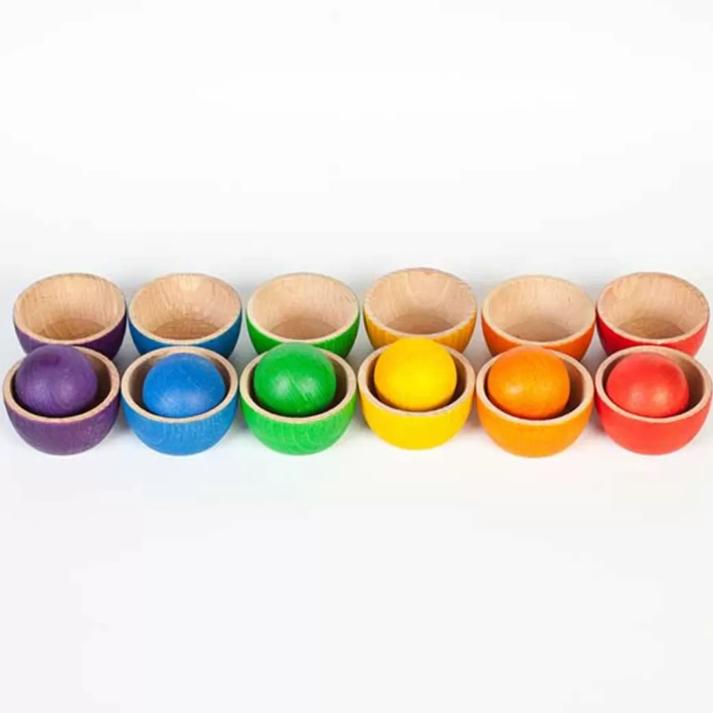 Grapat Wooden Blocks>Wooden Bowls & Balls Matching Game