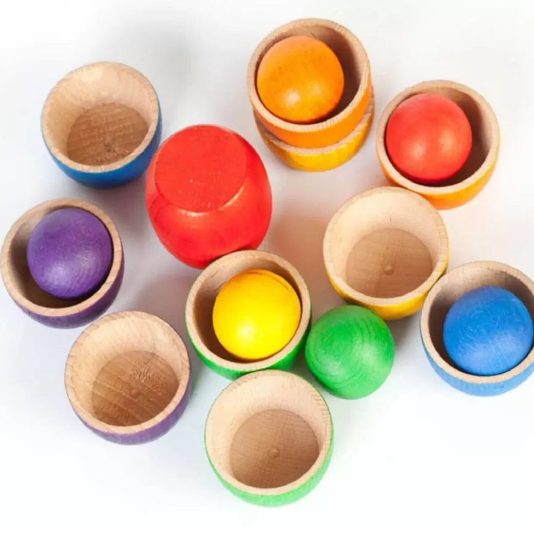 Grapat Stacking & Sorting>Wooden Bowls & Balls Matching Game