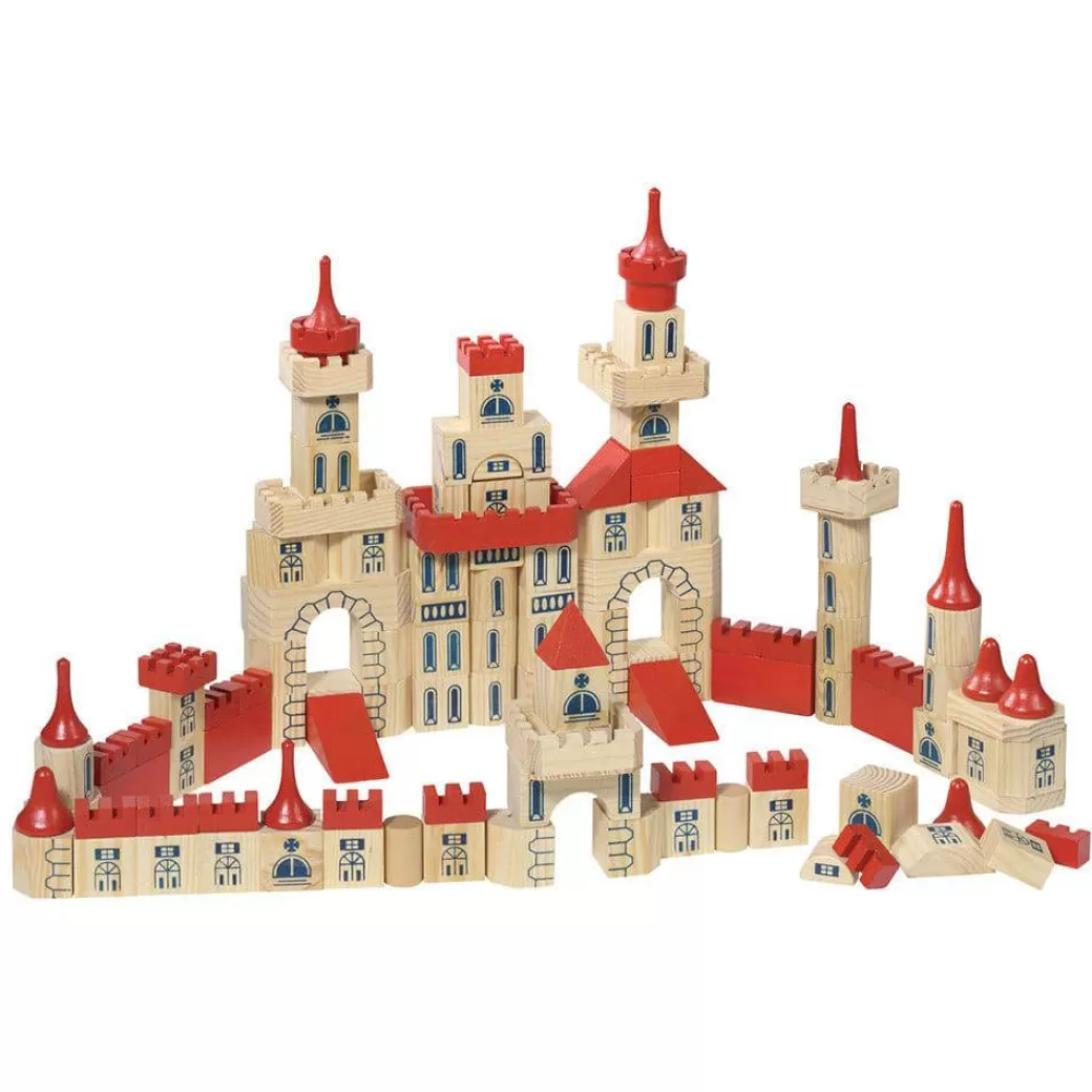 Goki Wooden Blocks>Wooden Castle Building Blocks Set