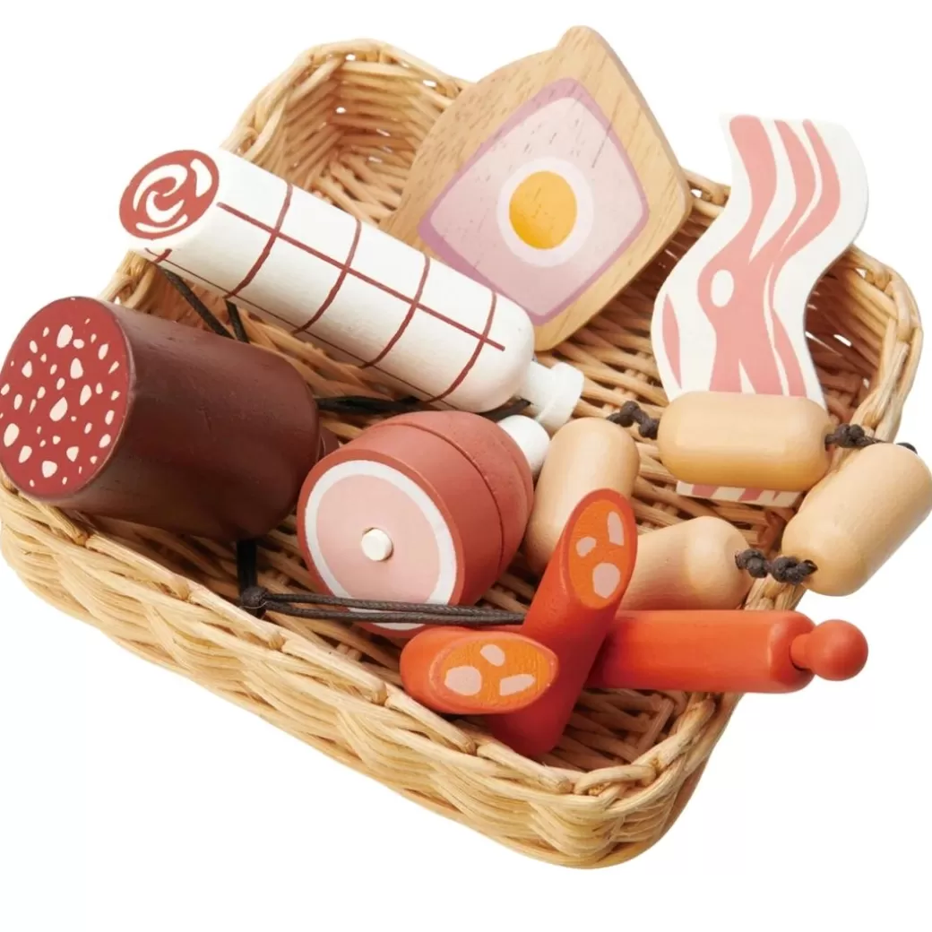 Tender Leaf Toys Kitchen & House Play>Wooden Charcuterie Basket