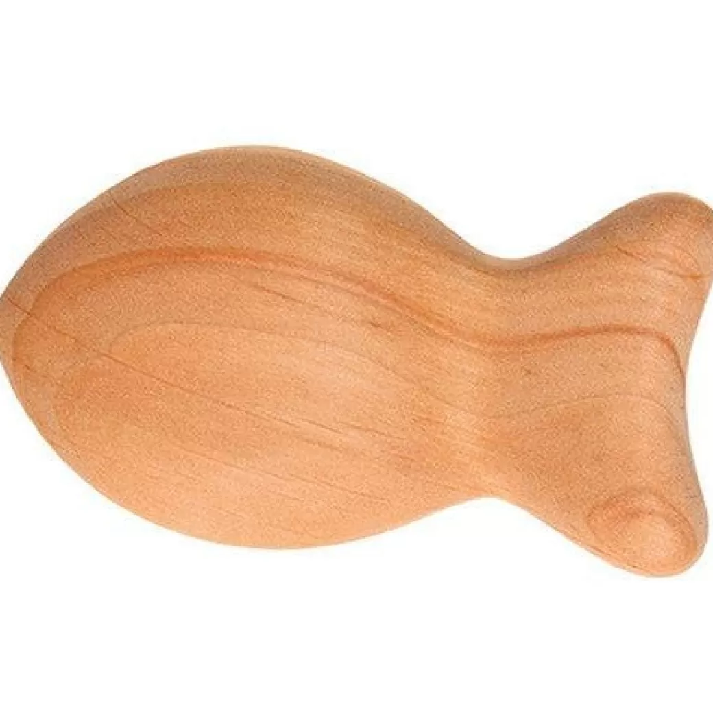 Grimm's Spiel & Holz Rattles & Grasping Toys>Wooden Fish Baby Rattle