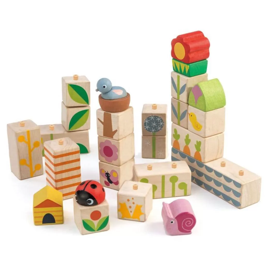 Tender Leaf Toys Wooden Blocks>Wooden Garden Blocks Set