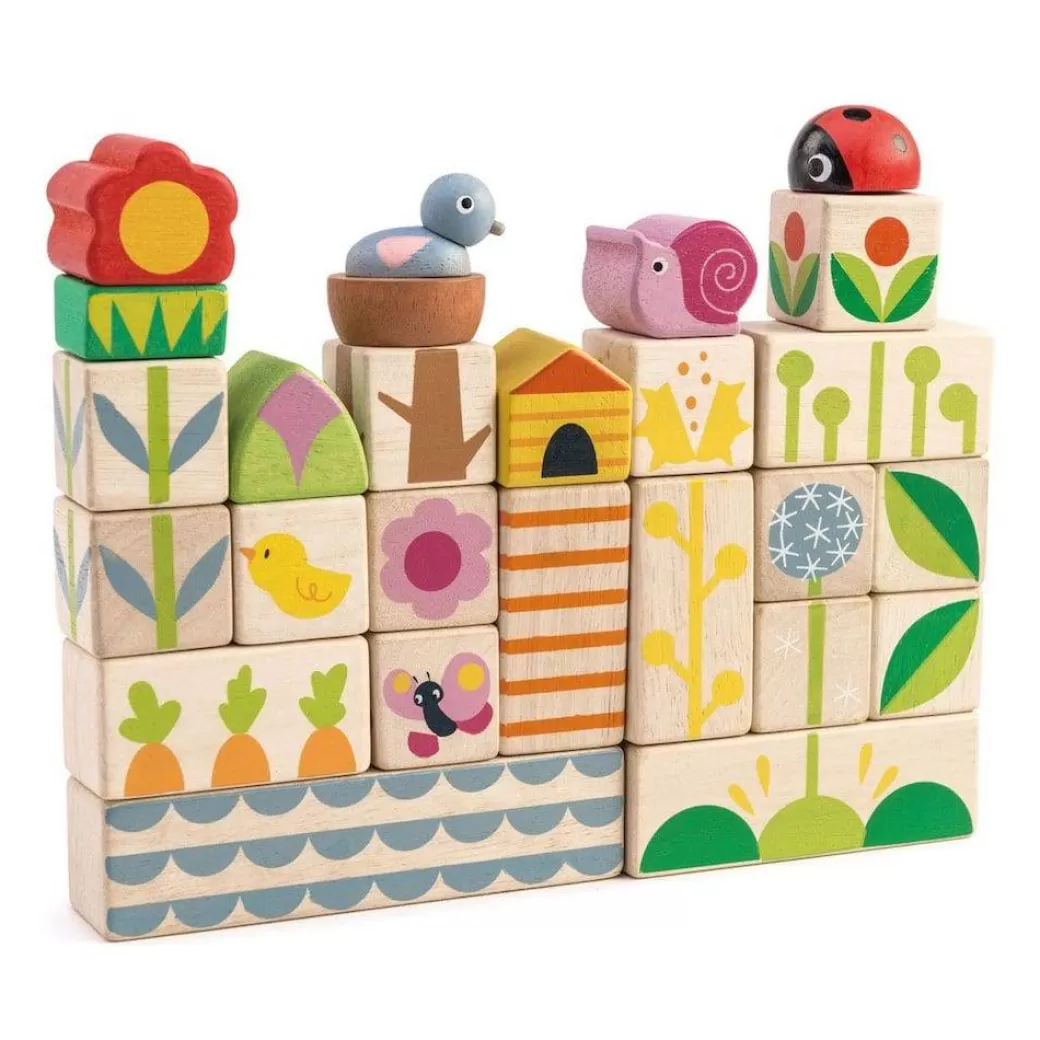 Tender Leaf Toys Wooden Blocks>Wooden Garden Blocks Set