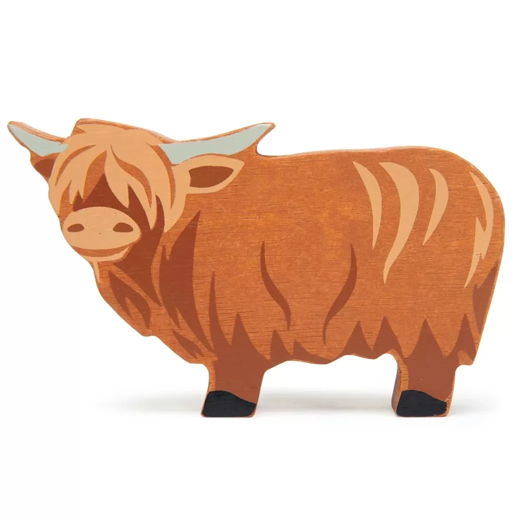 Tender Leaf Toys Wooden Figures>Wooden Highland Cow