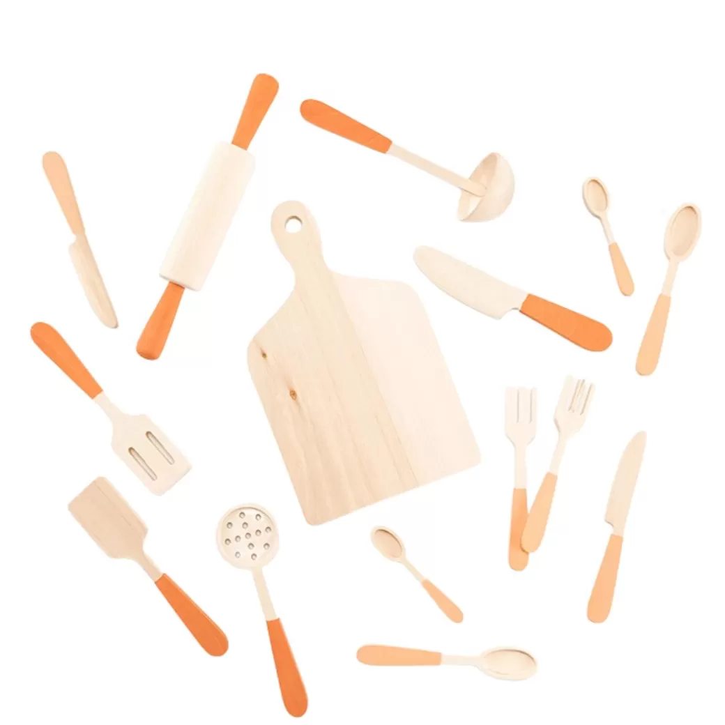 Sabo Kitchen & House Play>Wooden Kitchen Utensil Set