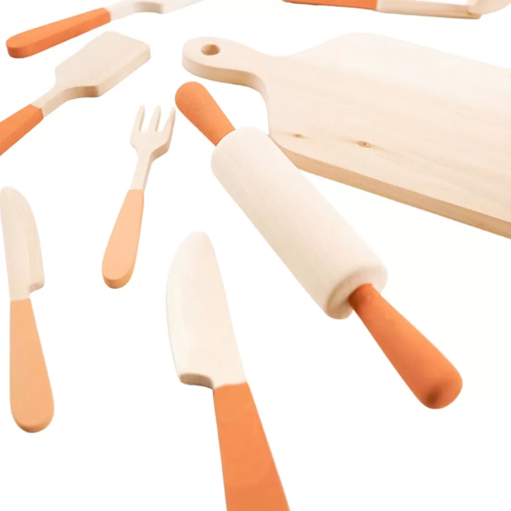 Sabo Kitchen & House Play>Wooden Kitchen Utensil Set