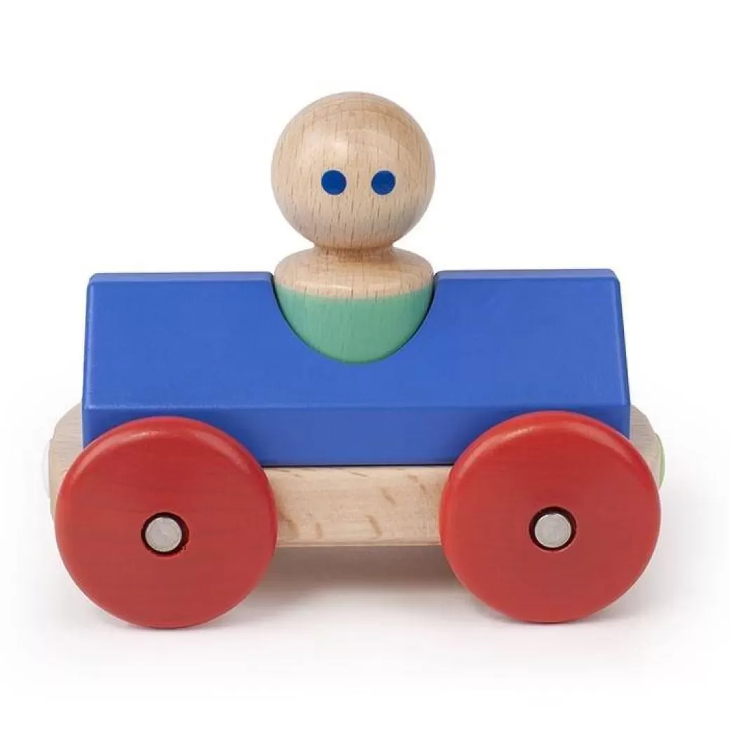 Tegu Wooden Blocks>Wooden Magnetic Racer - Blue