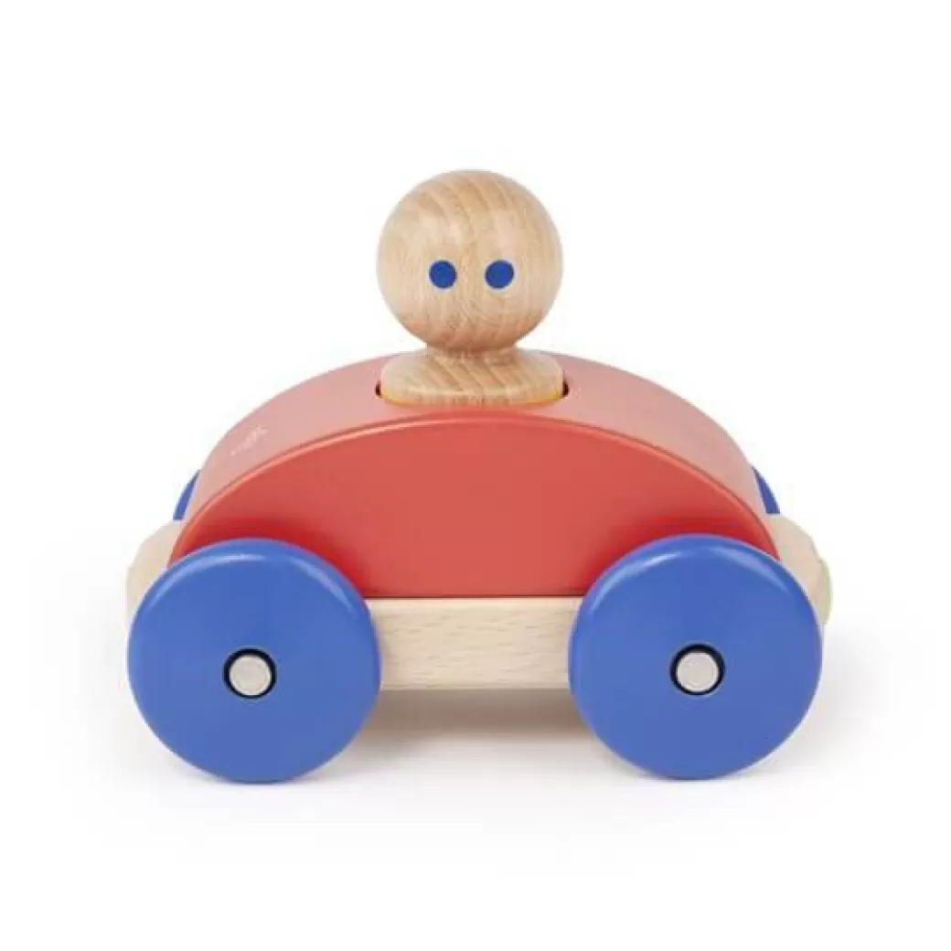 Tegu Toy Vehicles>Wooden Magnetic Racer - Red