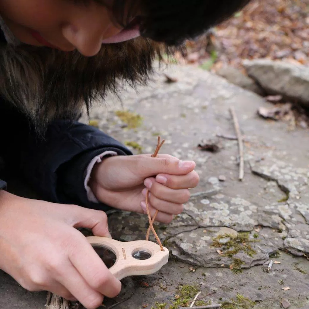 Kikkerland Design Early Learning>Wooden Magnifying Glass - Dual Magnifier