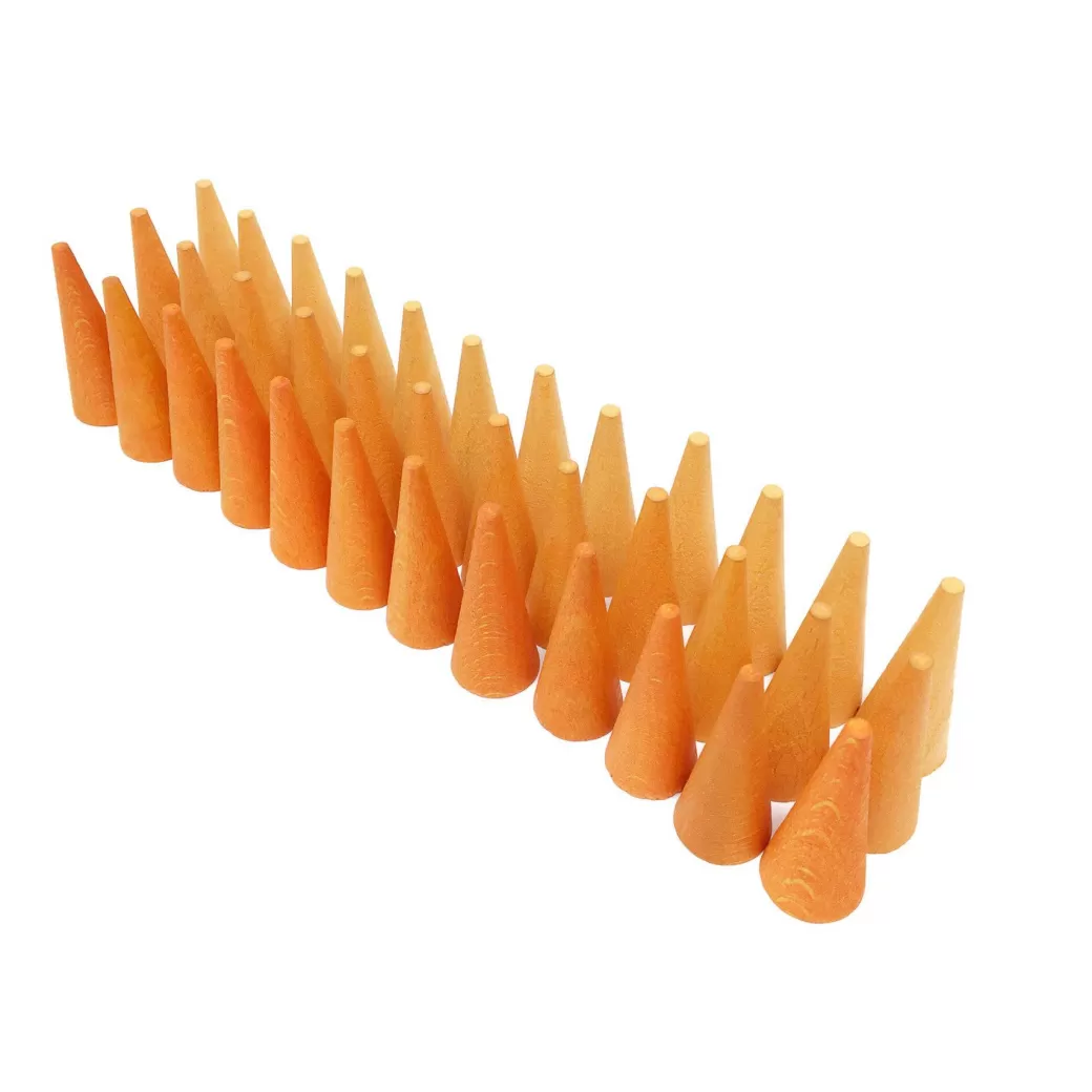 Grapat Stacking & Sorting>Wooden Mandala Set - Orange Cones