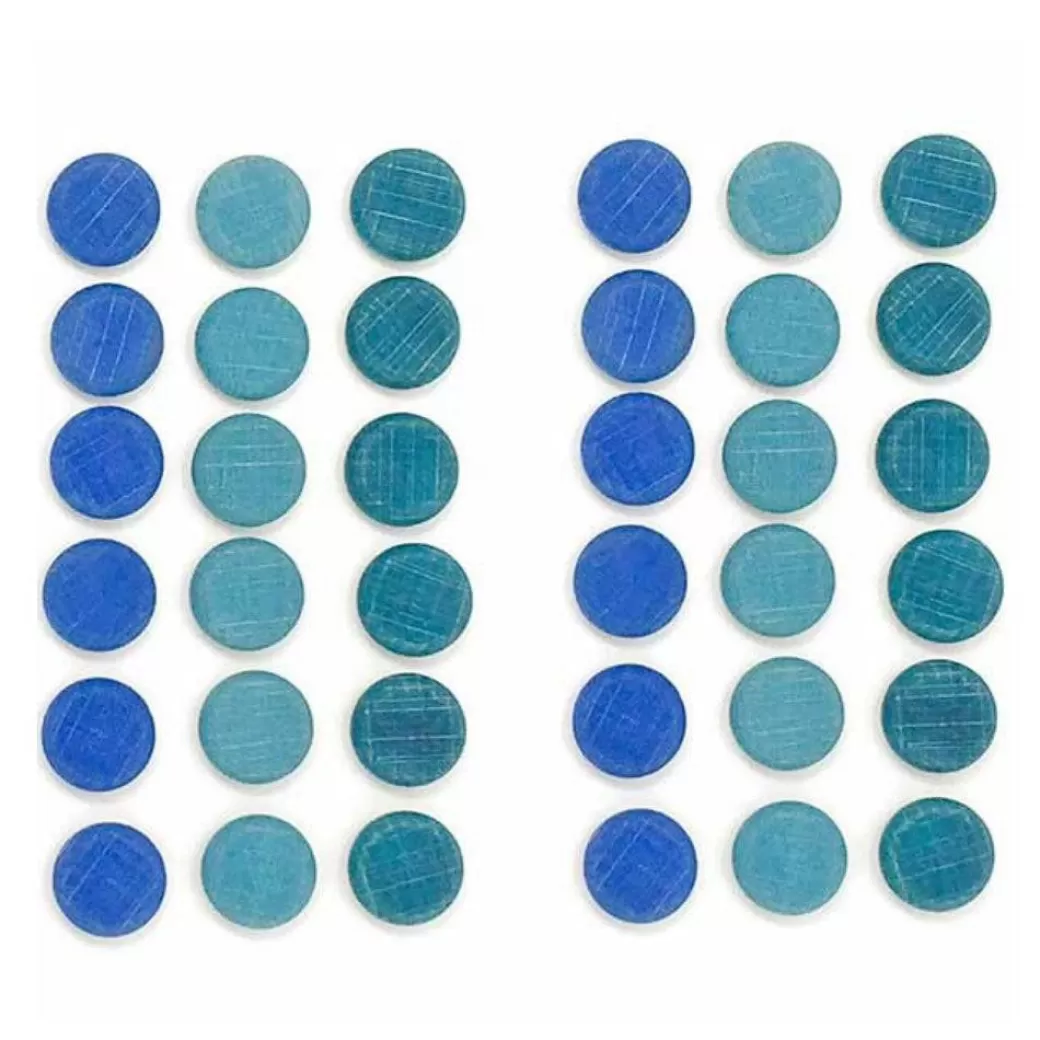 Grapat Wooden Blocks>Wooden Mandala Set, Little Blue Coins