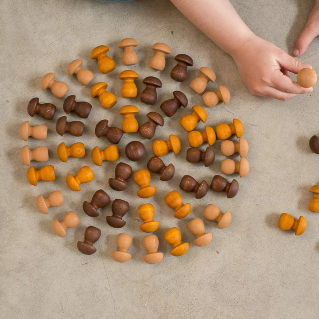 Grapat Stacking & Sorting>Wooden Mandala Set, Little Mushrooms