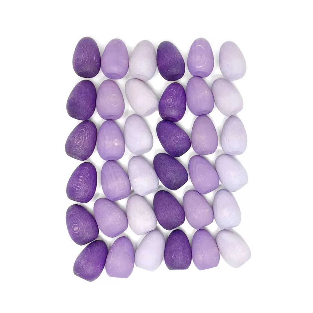 Grapat Wooden Blocks>Wooden Mandala Set, Purple Eggs