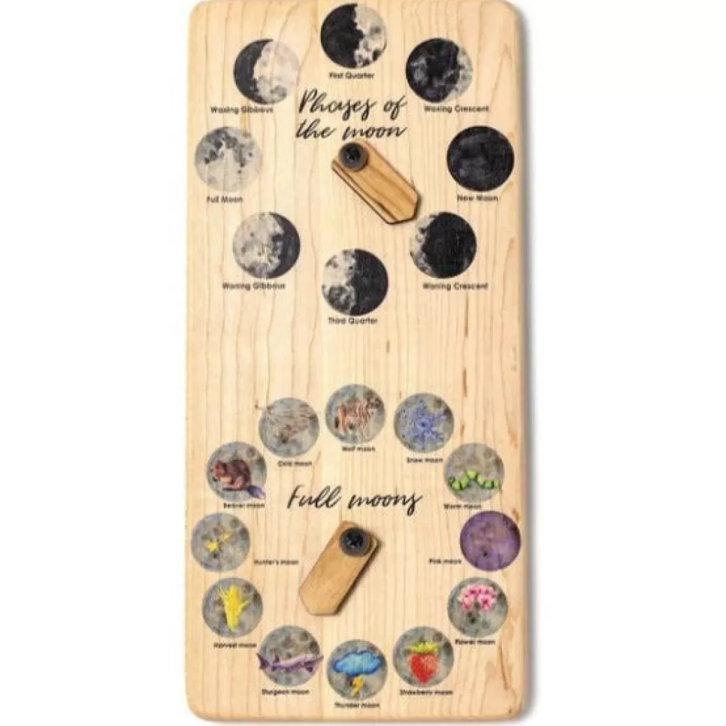 Mirus Toys Early Learning>Wooden Moon Phases Lunar Calendar