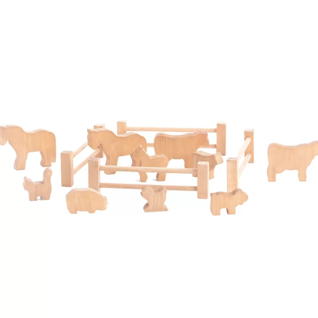 Lapp's Wooden Figures>Wooden Natural Farm Animals Set