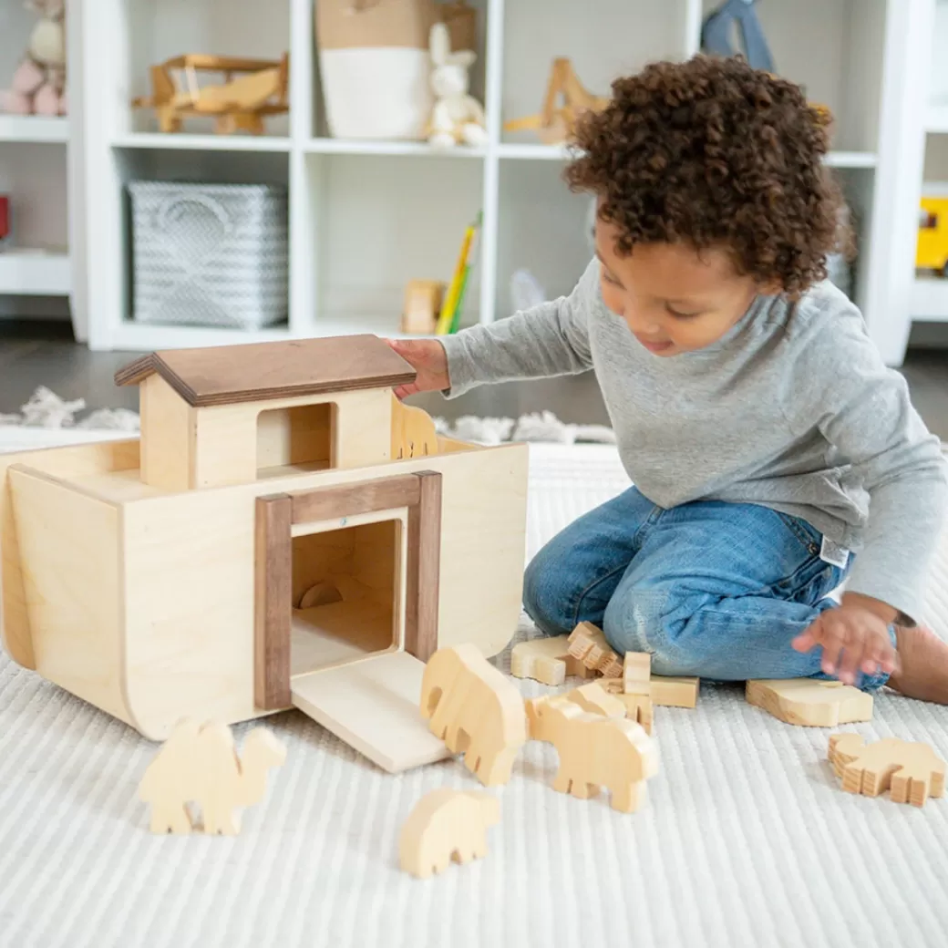 Lapp's Wooden Figures>Wooden Noah's Ark Play Set