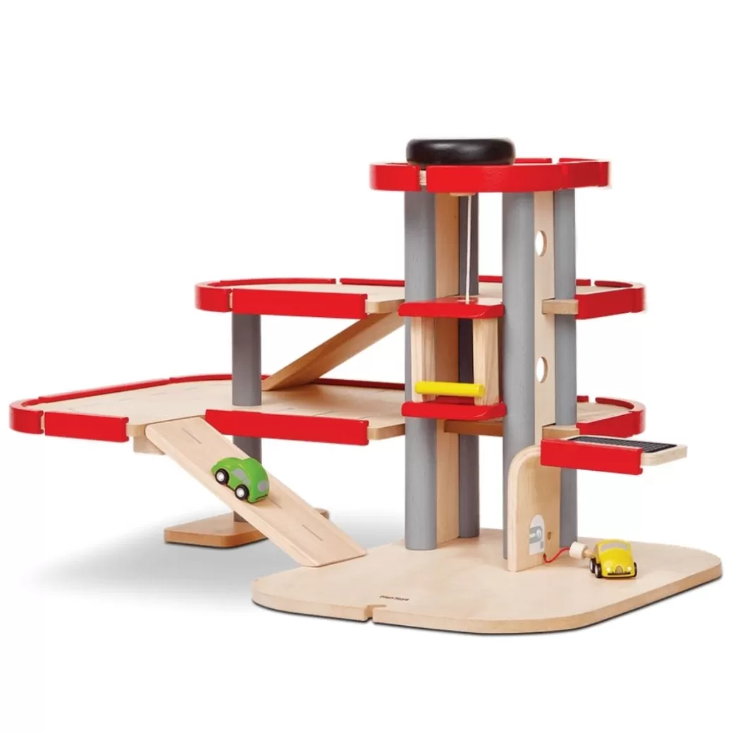 PlanToys USA Toy Vehicles>Wooden Parking Garage