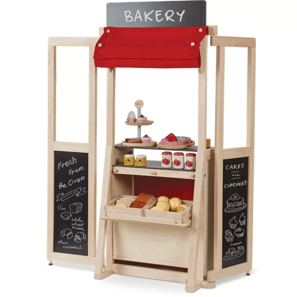 PlanToys USA Kitchen & House Play>Wooden Puppet Theater & Play Market Stand