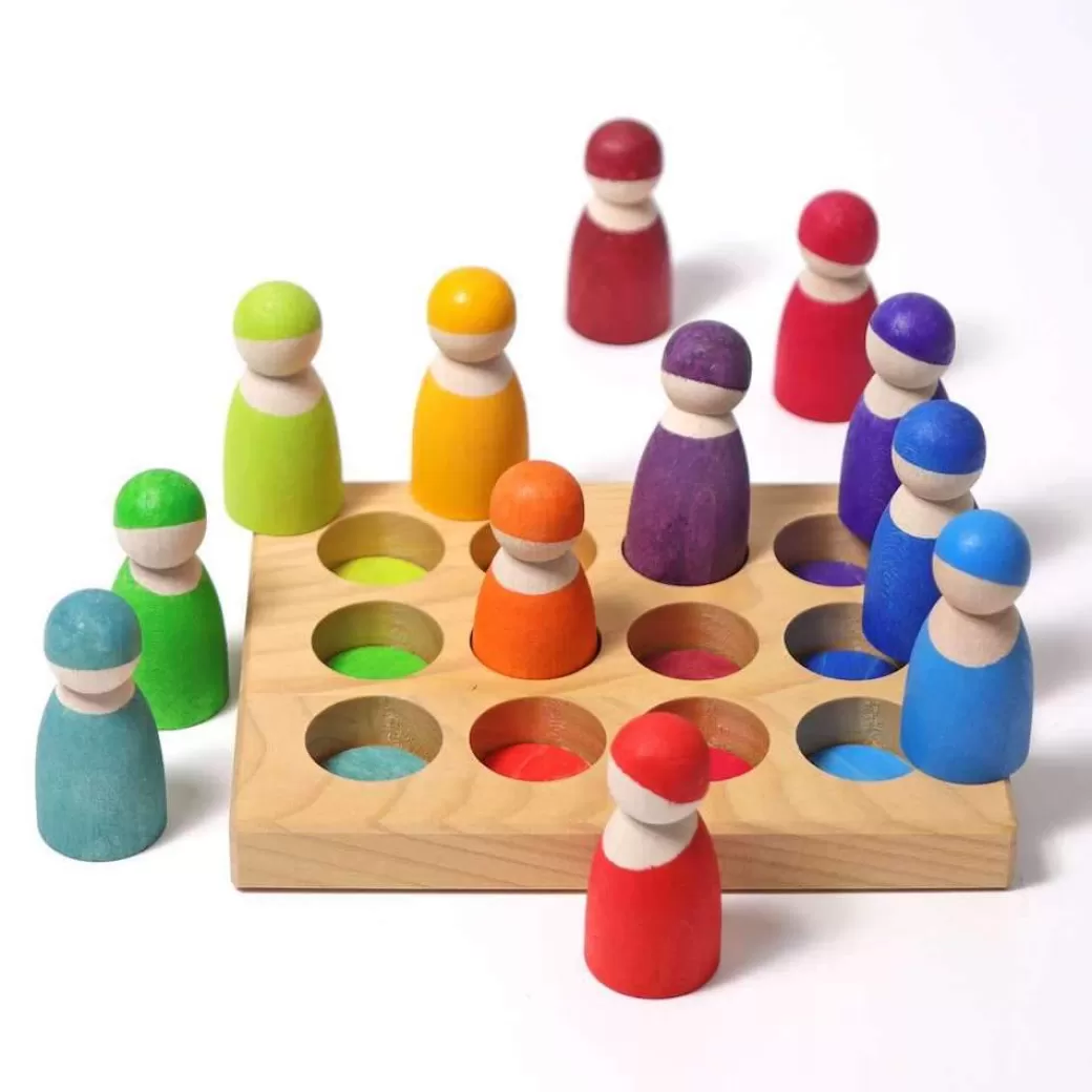 Grimm's Spiel & Holz Early Learning>Wooden Rainbow Sorting Board