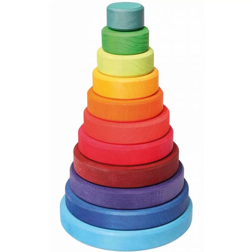 Grimm's Spiel & Holz Early Learning>Wooden Rainbow Stacking Tower