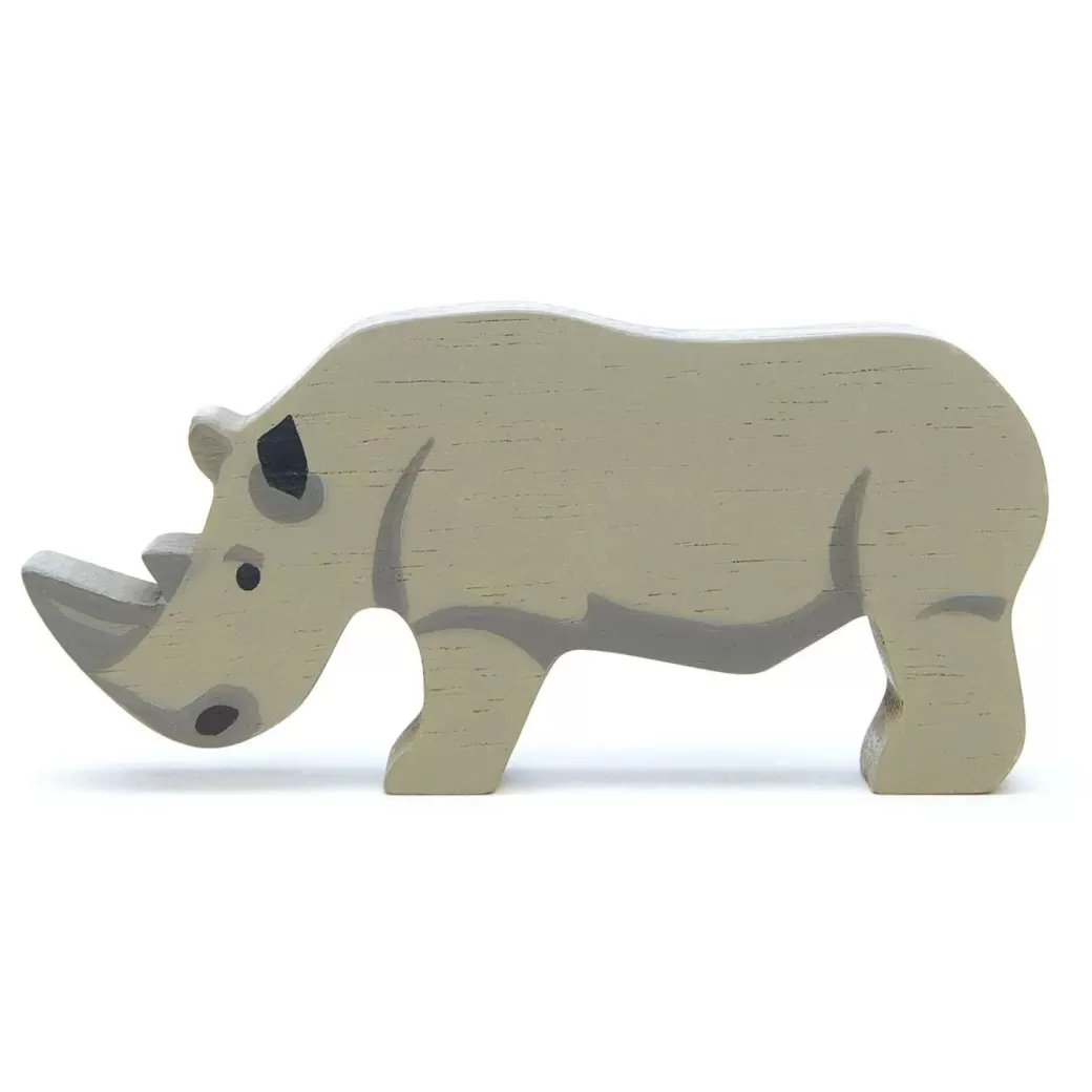 Tender Leaf Toys Wooden Figures>Wooden Rhinoceros