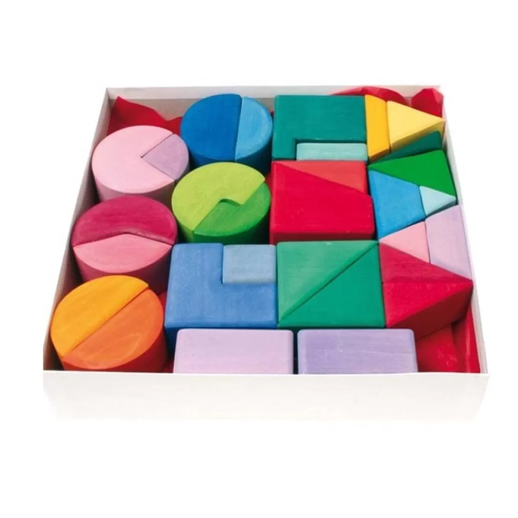 Grimm's Spiel & Holz Wooden Blocks>Wooden Shape Blocks - Square, Triangle And Circle