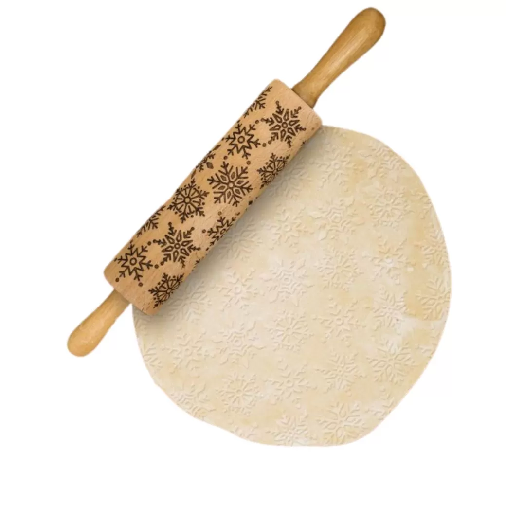 Harold Import Company Waldorf Home>Wooden Snowflake Rolling Pin