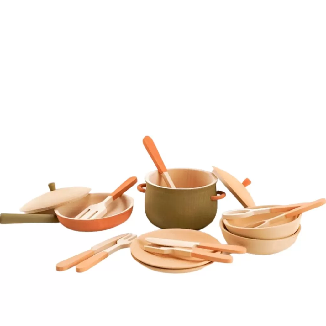 Sabo Kitchen & House Play>Wooden Tableware Set - Herbal Palette