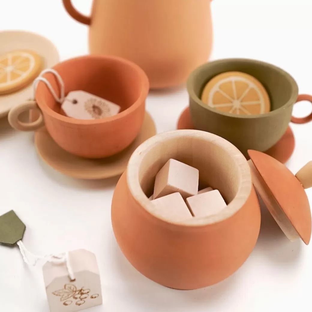 Sabo Kitchen & House Play>Wooden Tea Set- Herbal Palette